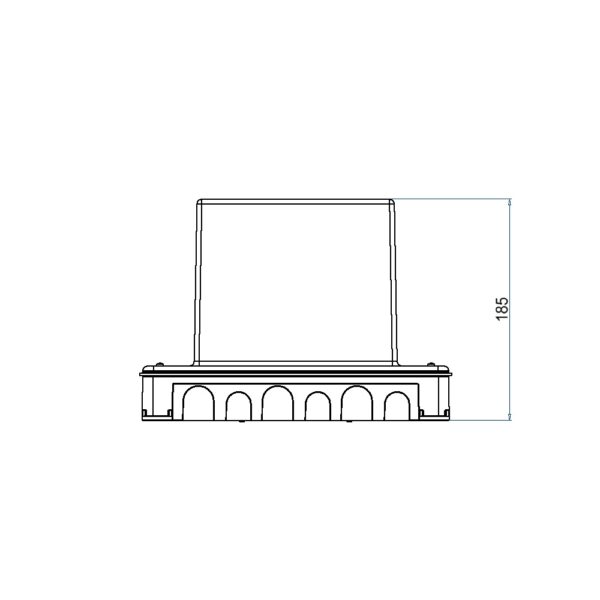 Produktbild UBD 160 198  -  Kunststoff-Einbaubox, schwarz, inkl. Styroporklotz im Inneren, oben: 170x170mm, unten: 260x310mm, H: 185mm